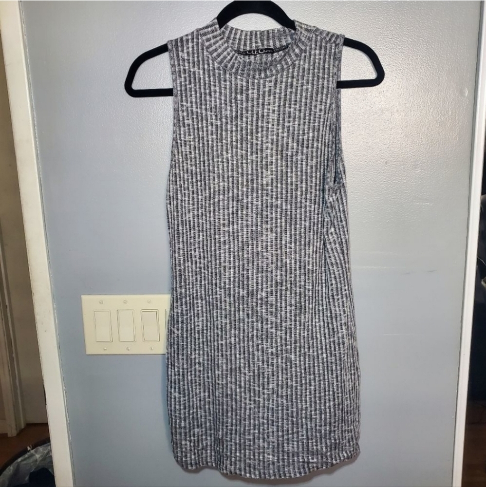 cleo apparel mock neck ribbed dress.